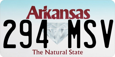 AR license plate 294MSV