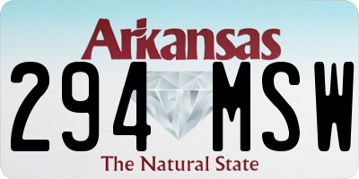 AR license plate 294MSW