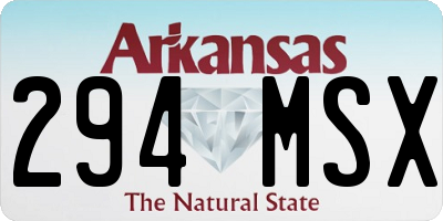 AR license plate 294MSX