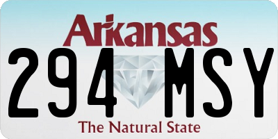 AR license plate 294MSY