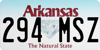 AR license plate 294MSZ