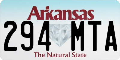 AR license plate 294MTA