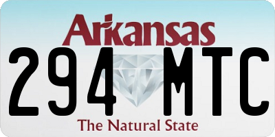 AR license plate 294MTC