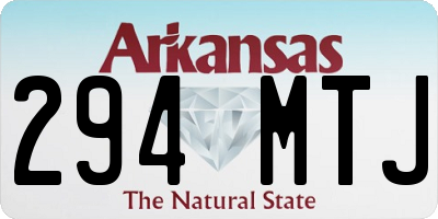 AR license plate 294MTJ