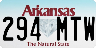 AR license plate 294MTW