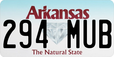 AR license plate 294MUB