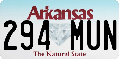 AR license plate 294MUN