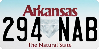 AR license plate 294NAB