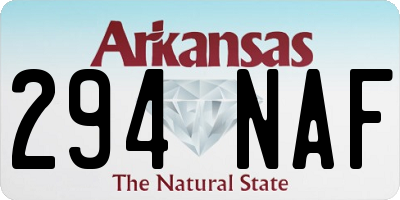 AR license plate 294NAF