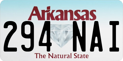 AR license plate 294NAI