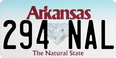 AR license plate 294NAL