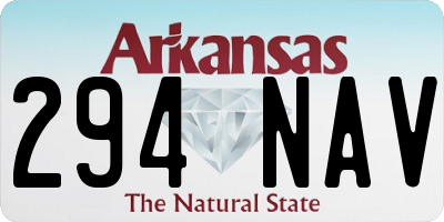 AR license plate 294NAV