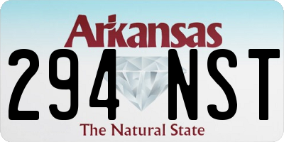 AR license plate 294NST
