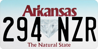 AR license plate 294NZR