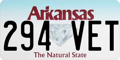 AR license plate 294VET