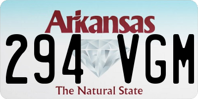 AR license plate 294VGM