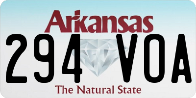 AR license plate 294VOA