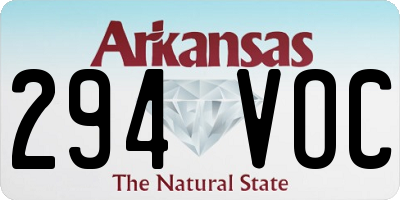 AR license plate 294VOC
