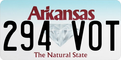 AR license plate 294VOT