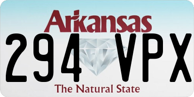 AR license plate 294VPX