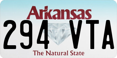 AR license plate 294VTA