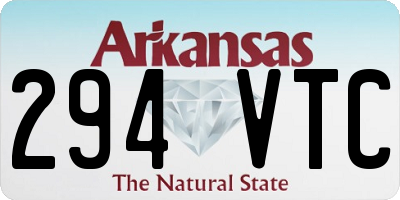 AR license plate 294VTC