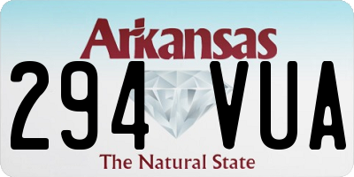 AR license plate 294VUA