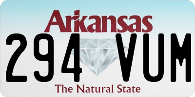 AR license plate 294VUM