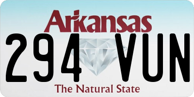 AR license plate 294VUN