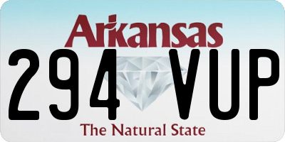 AR license plate 294VUP