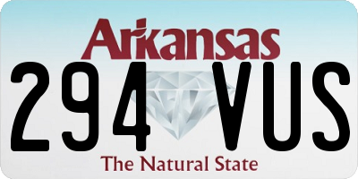 AR license plate 294VUS