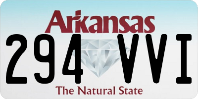 AR license plate 294VVI