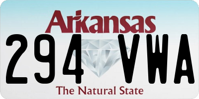 AR license plate 294VWA