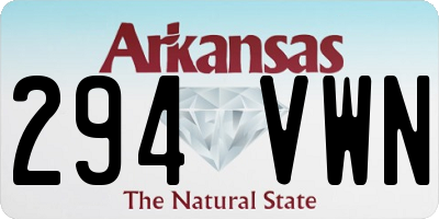 AR license plate 294VWN