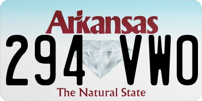 AR license plate 294VWO