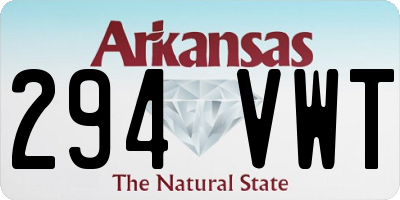 AR license plate 294VWT