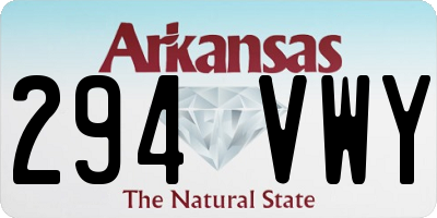 AR license plate 294VWY
