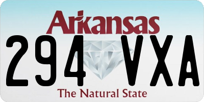 AR license plate 294VXA