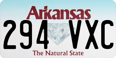 AR license plate 294VXC