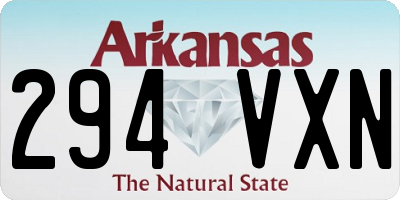 AR license plate 294VXN