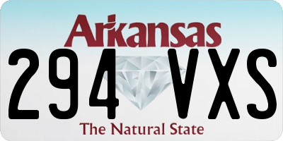 AR license plate 294VXS