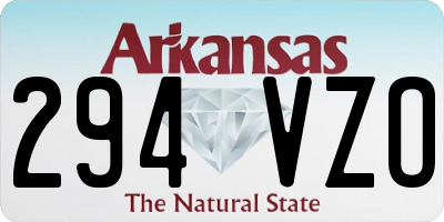 AR license plate 294VZO