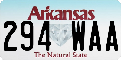 AR license plate 294WAA