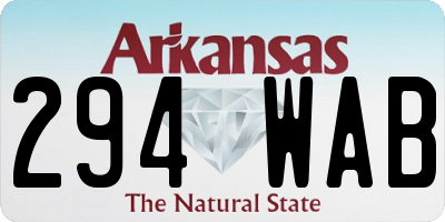 AR license plate 294WAB