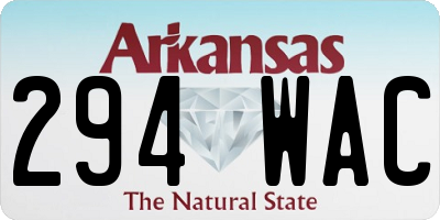 AR license plate 294WAC