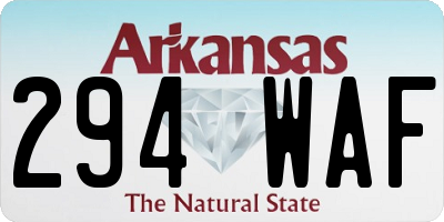AR license plate 294WAF