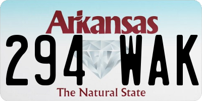 AR license plate 294WAK