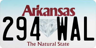 AR license plate 294WAL