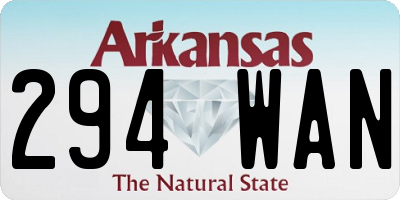 AR license plate 294WAN