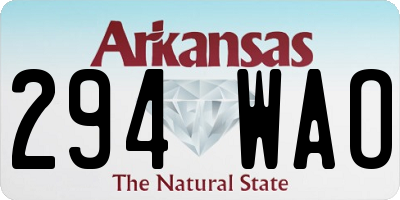 AR license plate 294WAO